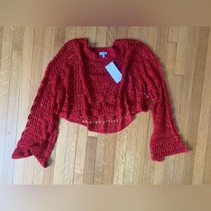 NWT TOBI CROCHET KNIT CROP TOP